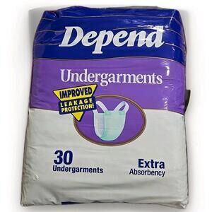 Depend Undergarments Adult Diapers 30 ct Extra Absorbancy Buttons Vintage 1996
